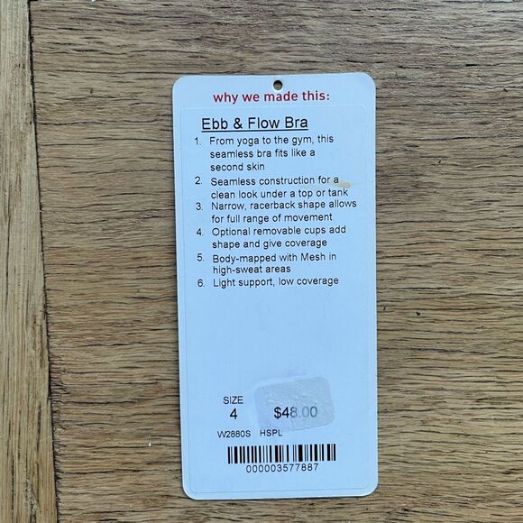 Lululemon Ebb & Flow bra size 4 Heathered Split Pea EUC - Picture 5 of 5